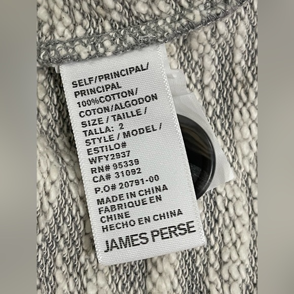 NWT James Perse Mid Length Transitional Cotton Gray Jacket Size 2 (Medium) - Picture 11 of 12